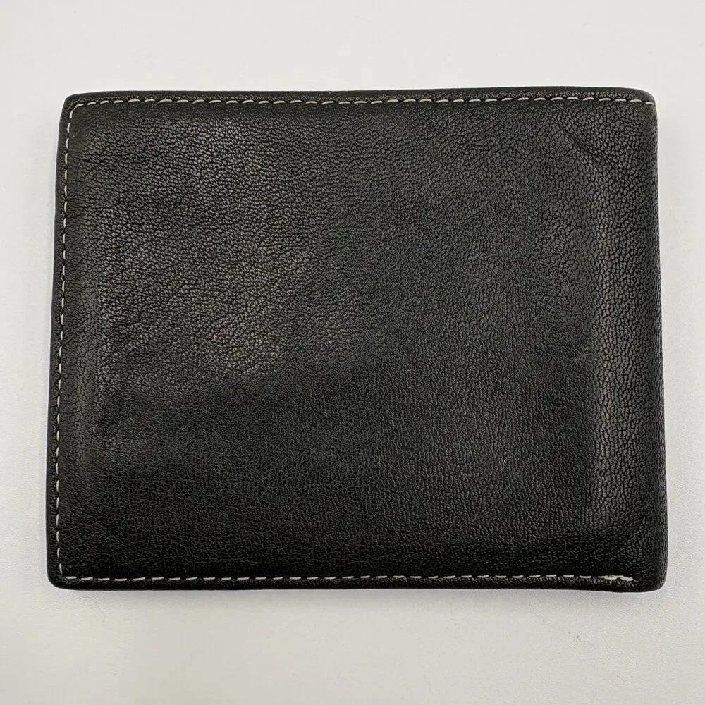 Timberland Men's Bi-fold Brown Leather Wallet Clean 2 Clear Windows